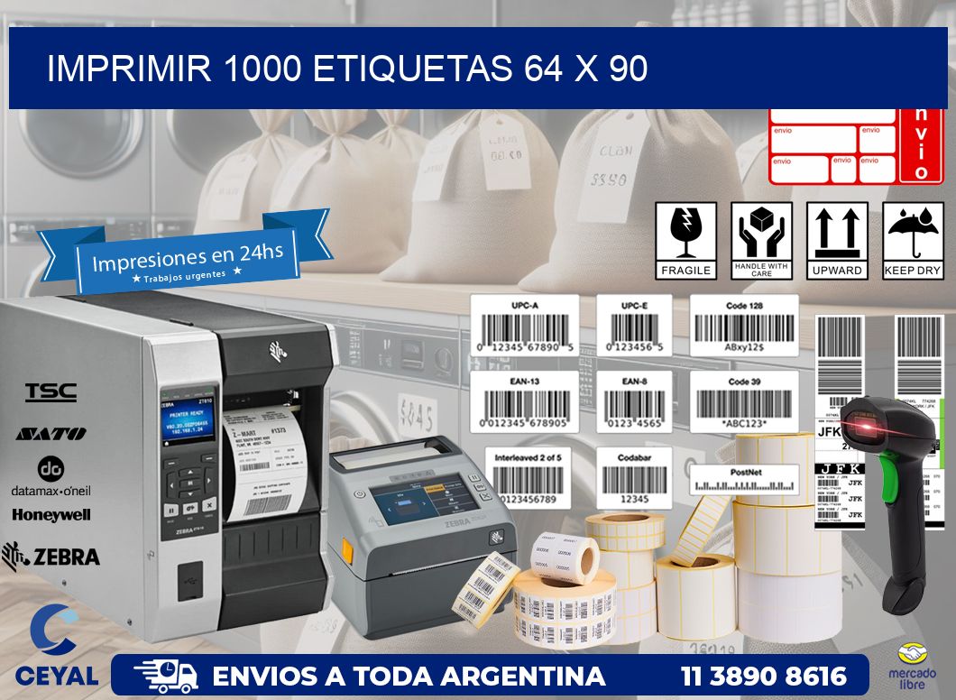 IMPRIMIR 1000 ETIQUETAS 64 x 90