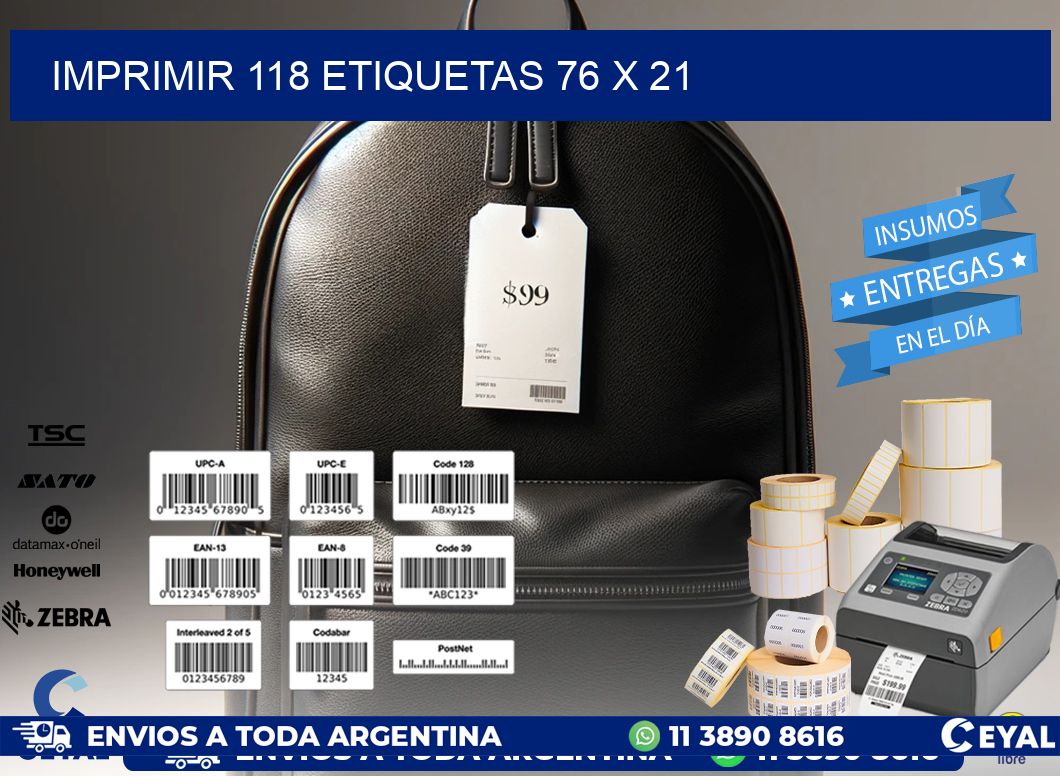 IMPRIMIR 118 ETIQUETAS 76 x 21