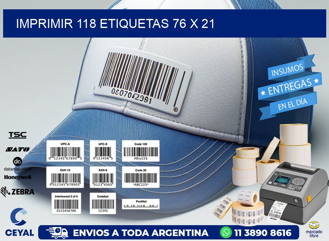 IMPRIMIR 118 ETIQUETAS 76 x 21