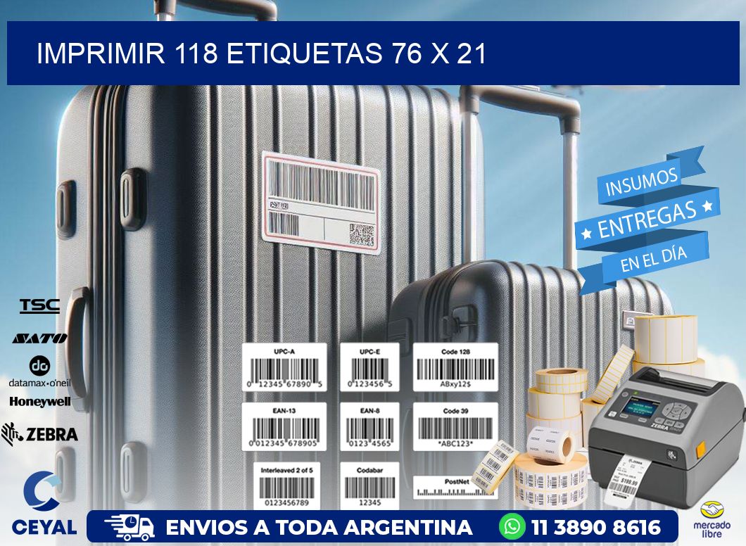 IMPRIMIR 118 ETIQUETAS 76 x 21