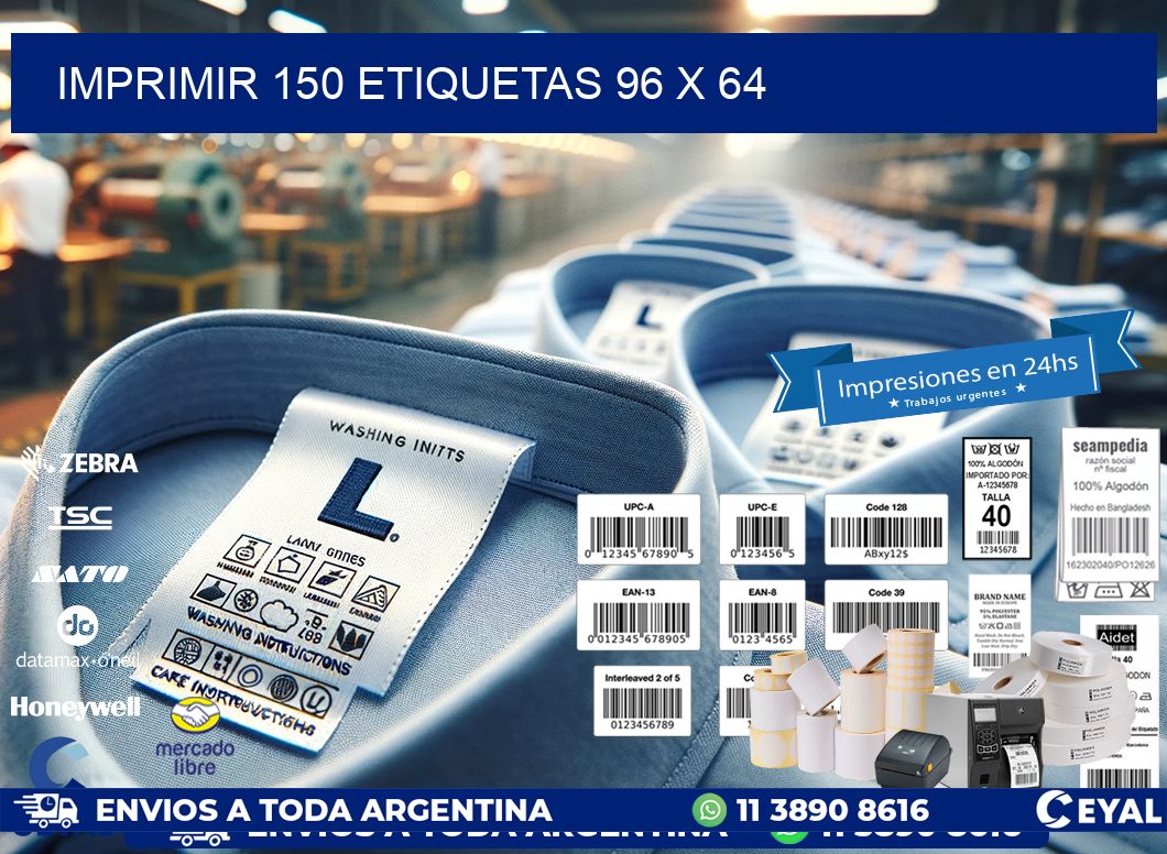 IMPRIMIR 150 ETIQUETAS 96 x 64