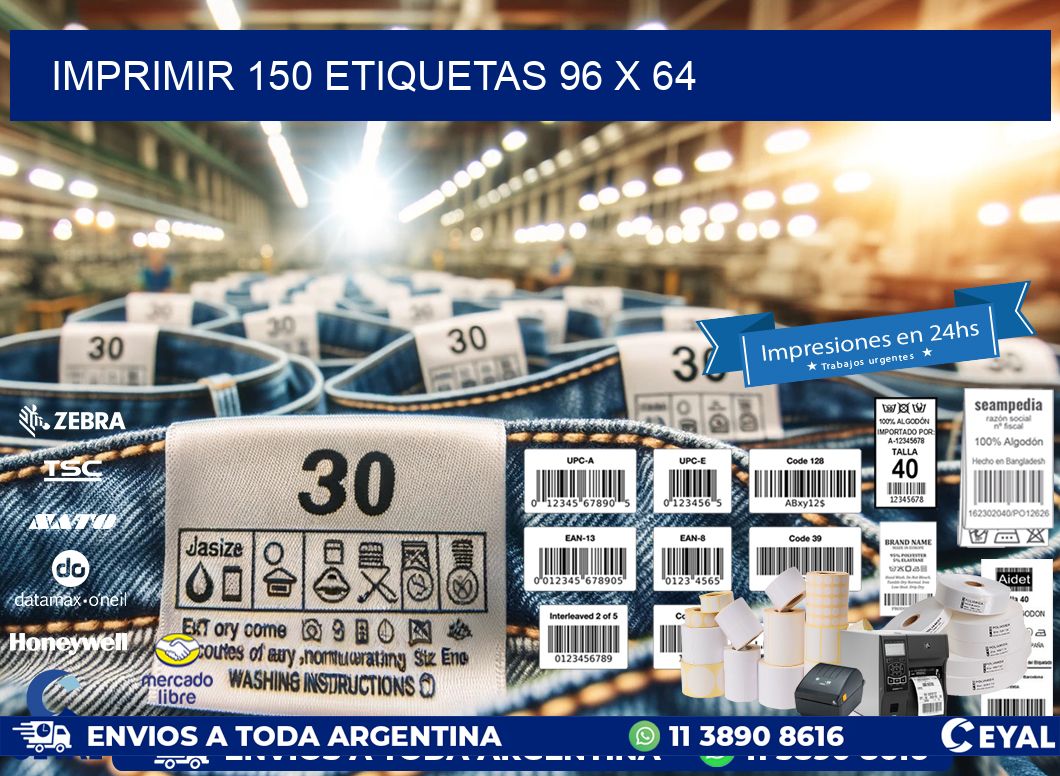 IMPRIMIR 150 ETIQUETAS 96 x 64