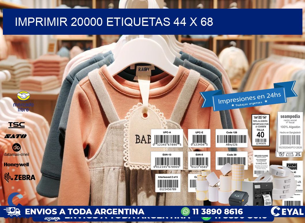 IMPRIMIR 20000 ETIQUETAS 44 x 68