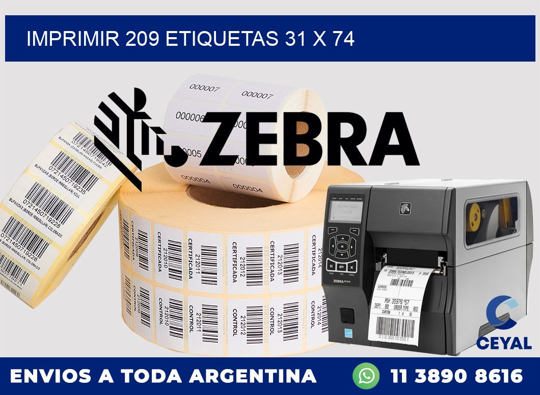 IMPRIMIR 209 ETIQUETAS 31 x 74