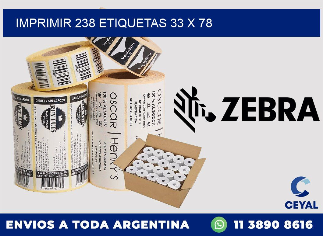 IMPRIMIR 238 ETIQUETAS 33 x 78