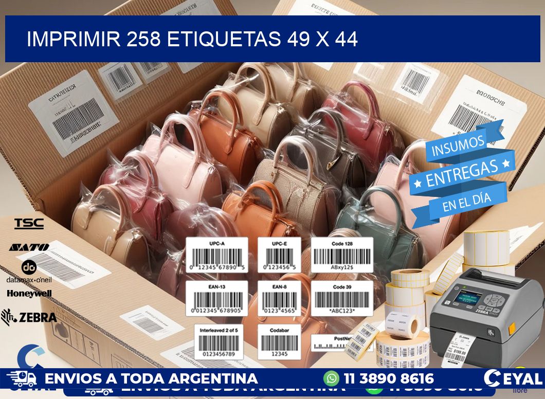 IMPRIMIR 258 ETIQUETAS 49 x 44