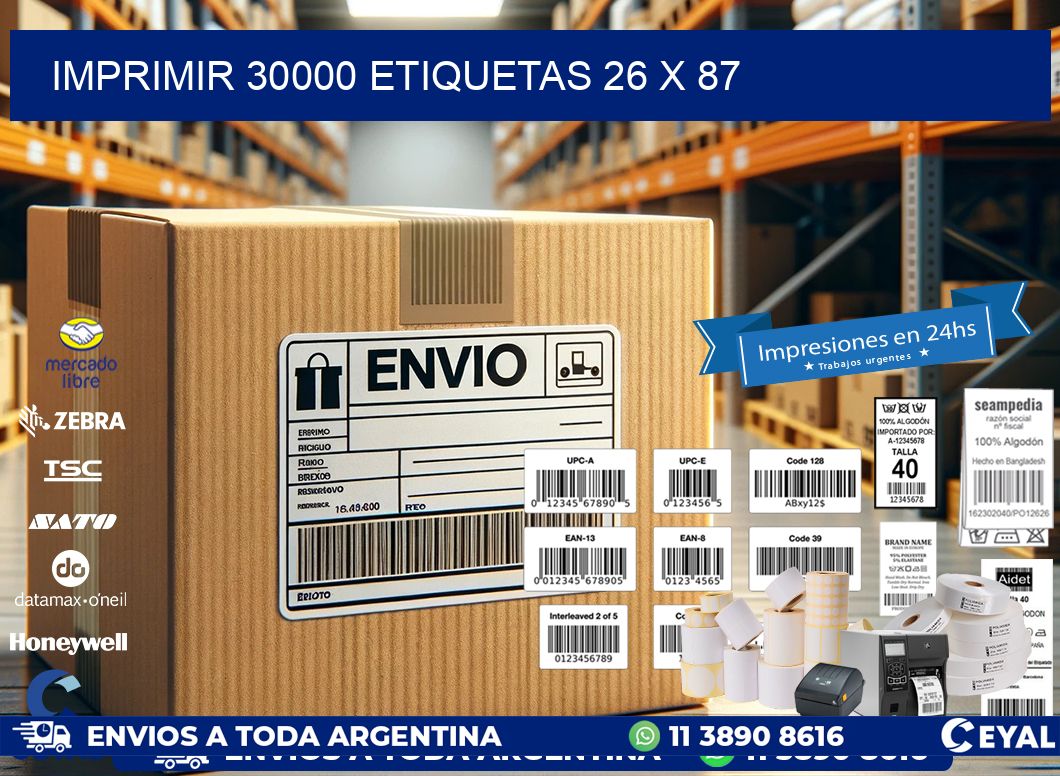 IMPRIMIR 30000 ETIQUETAS 26 x 87