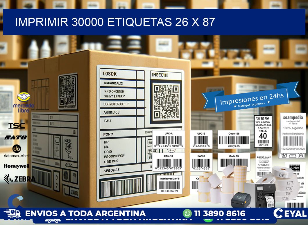 IMPRIMIR 30000 ETIQUETAS 26 x 87