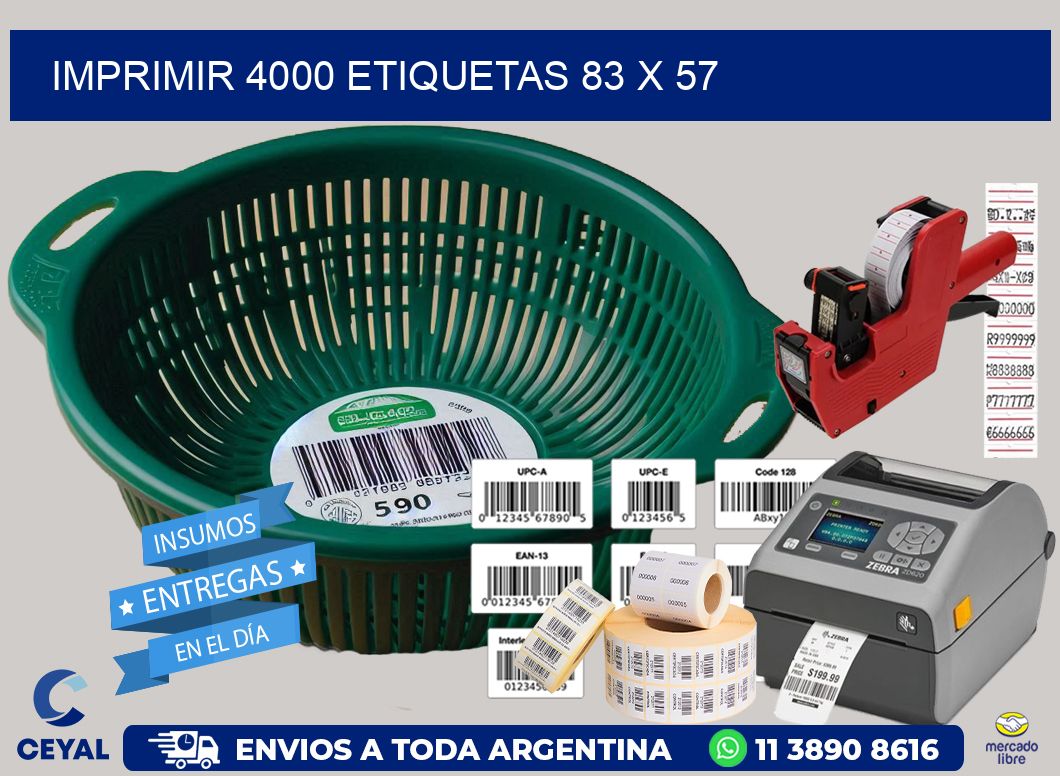 IMPRIMIR 4000 ETIQUETAS 83 x 57