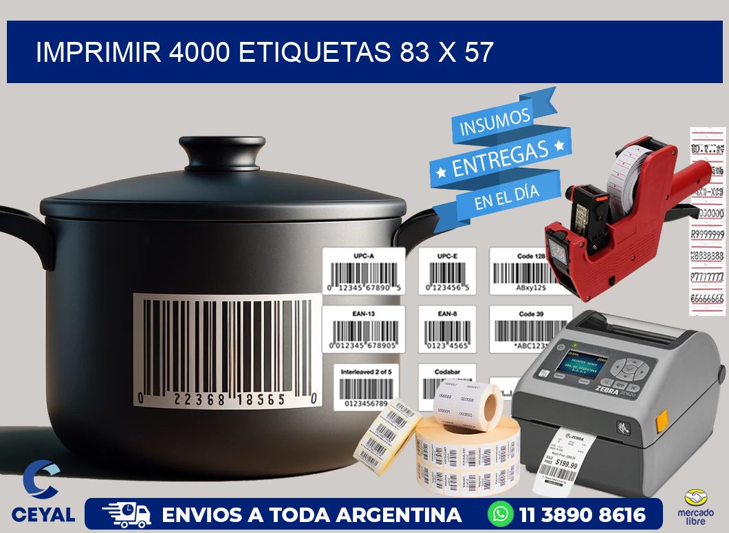 IMPRIMIR 4000 ETIQUETAS 83 x 57