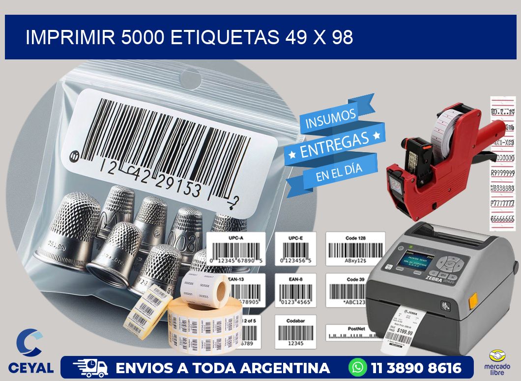 IMPRIMIR 5000 ETIQUETAS 49 x 98