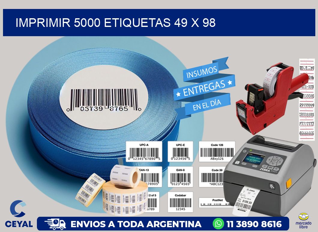 IMPRIMIR 5000 ETIQUETAS 49 x 98