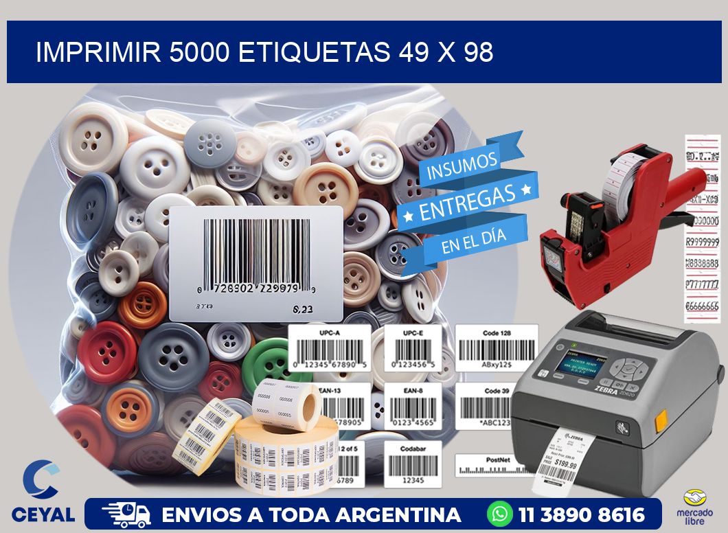 IMPRIMIR 5000 ETIQUETAS 49 x 98