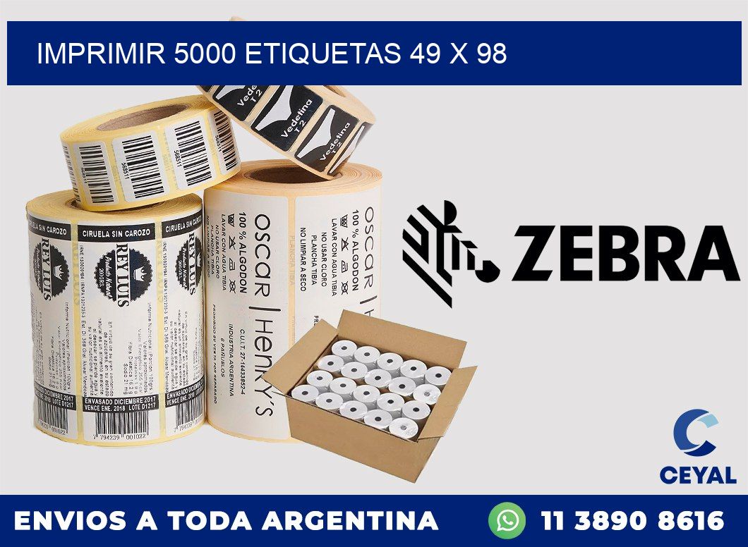 IMPRIMIR 5000 ETIQUETAS 49 x 98