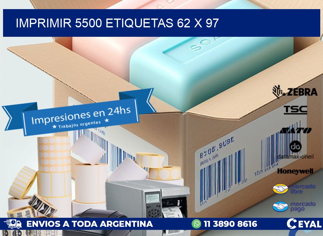 IMPRIMIR 5500 ETIQUETAS 62 x 97