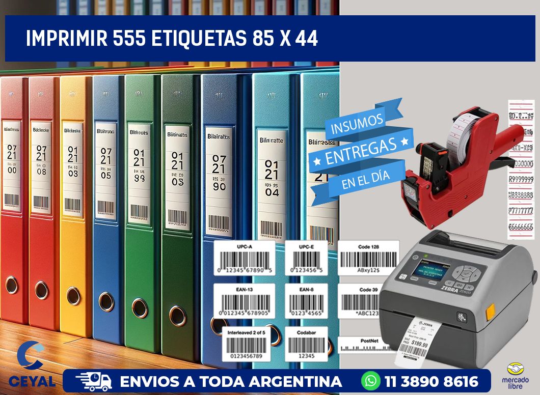 IMPRIMIR 555 ETIQUETAS 85 x 44