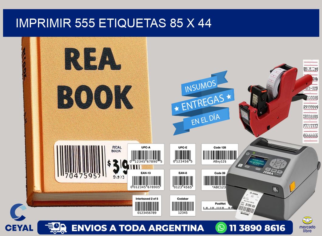 IMPRIMIR 555 ETIQUETAS 85 x 44