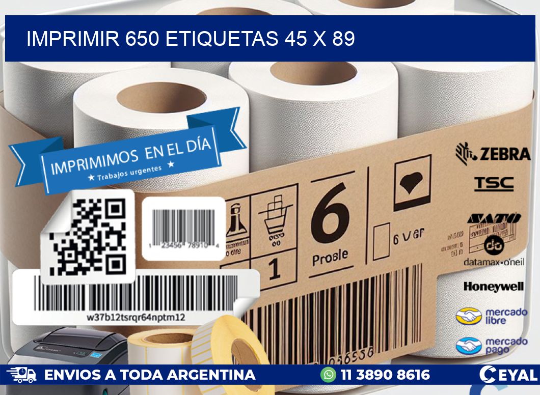 IMPRIMIR 650 ETIQUETAS 45 x 89