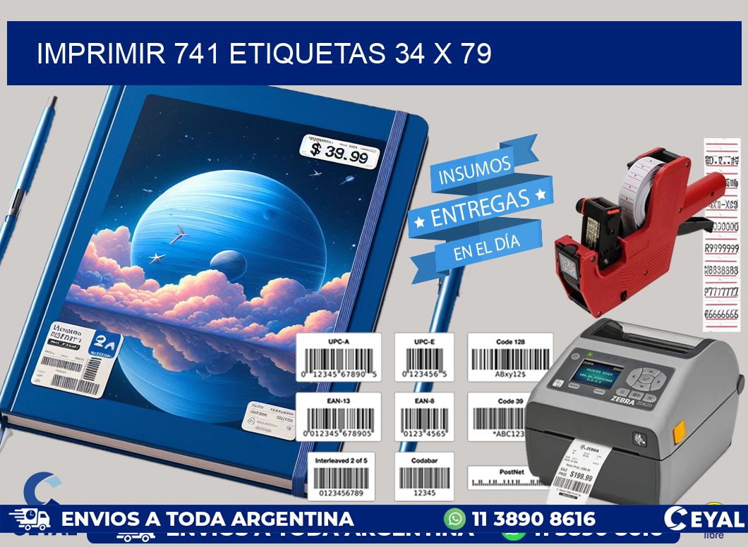 IMPRIMIR 741 ETIQUETAS 34 x 79