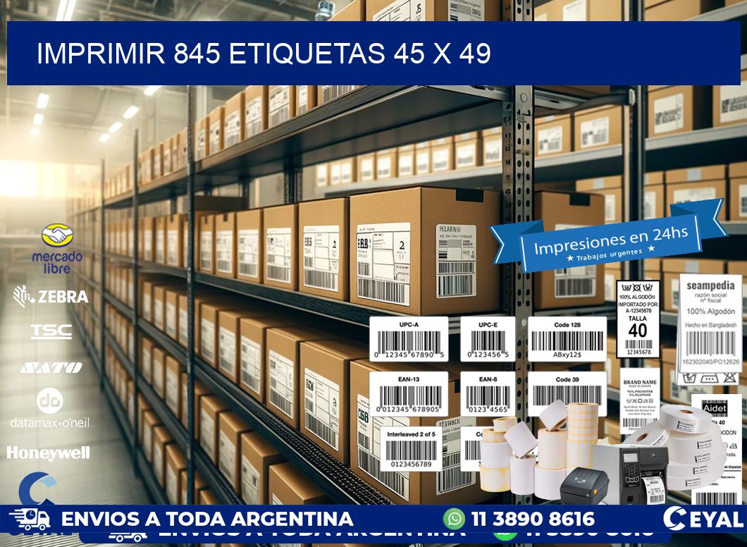 IMPRIMIR 845 ETIQUETAS 45 x 49