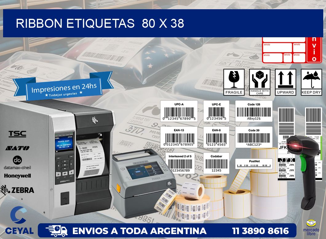 RIBBON ETIQUETAS  80 x 38