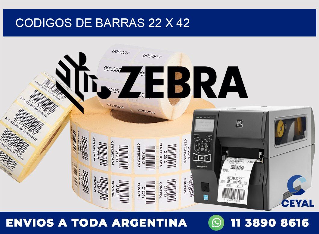 codigos de barras 22 x 42