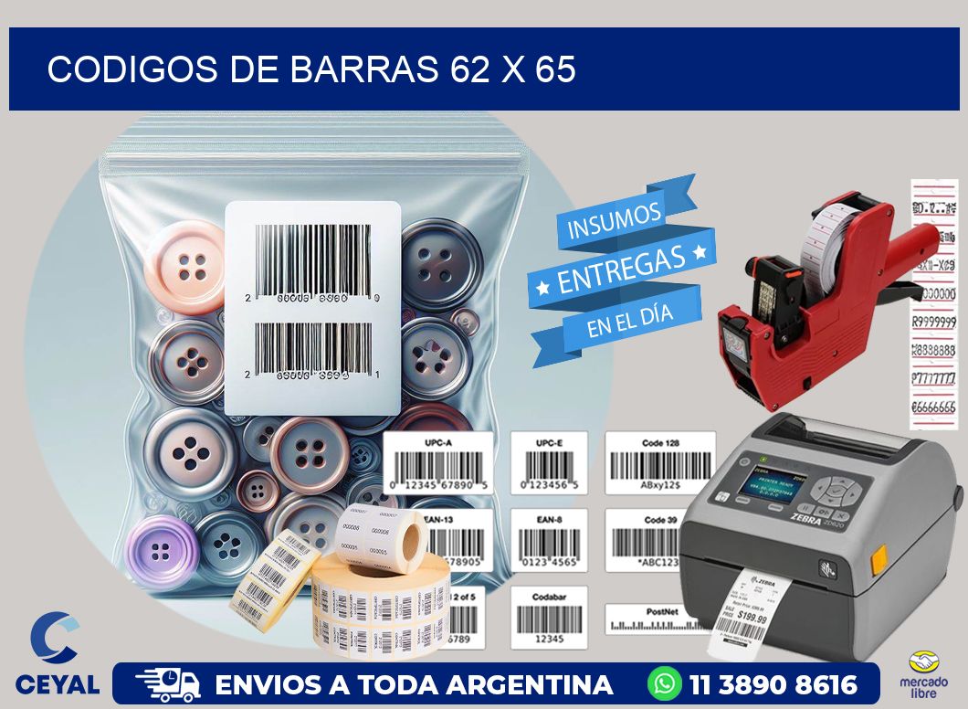 codigos de barras 62 x 65