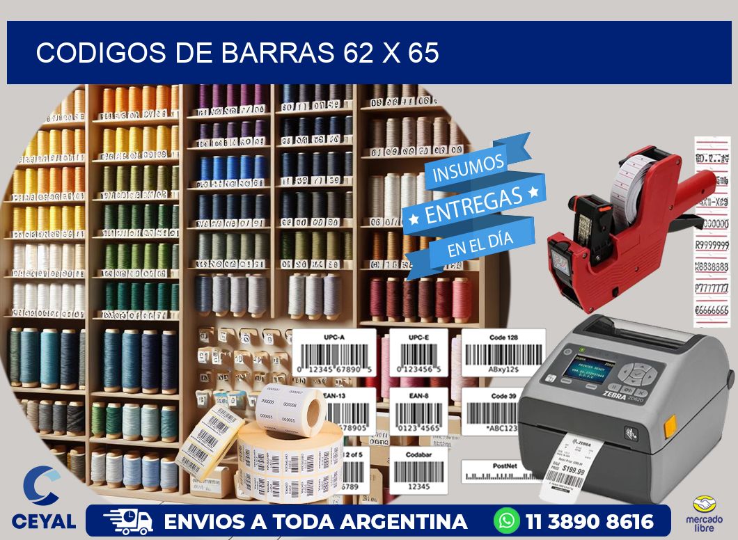 codigos de barras 62 x 65