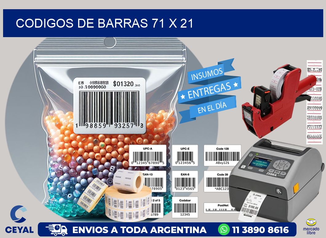 codigos de barras 71 x 21