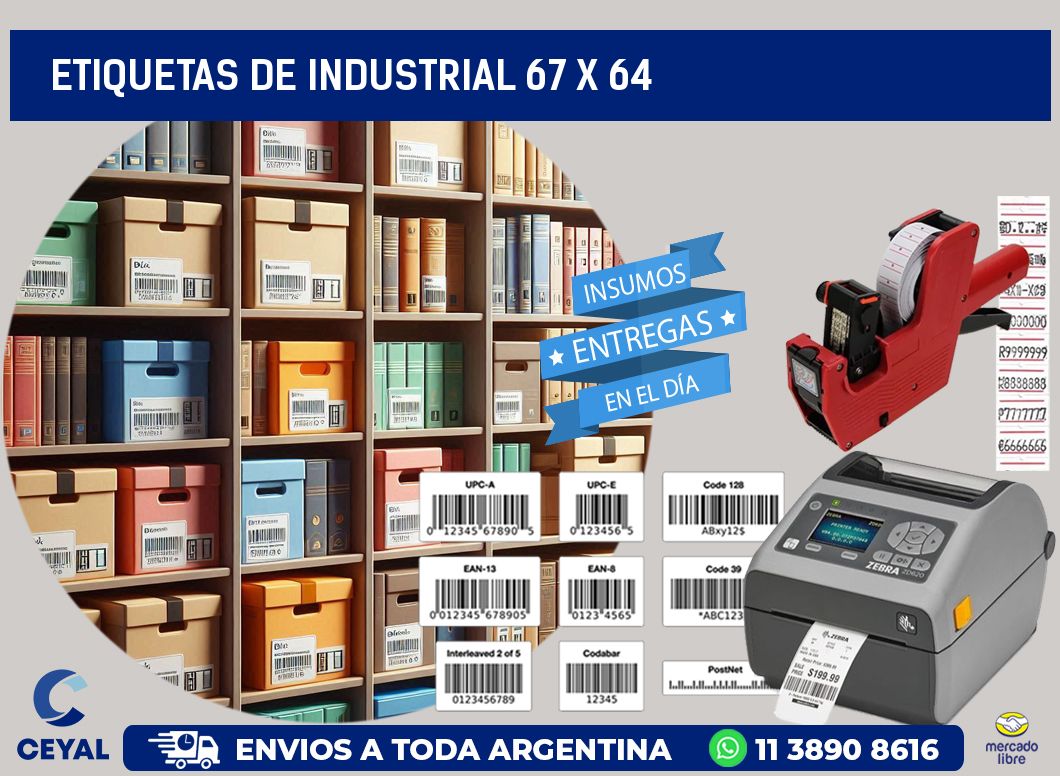 etiquetas de industrial 67 x 64