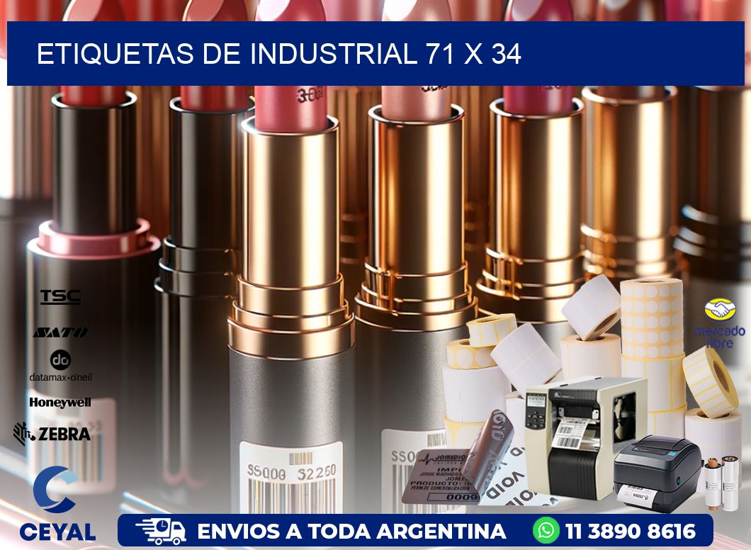 etiquetas de industrial 71 x 34