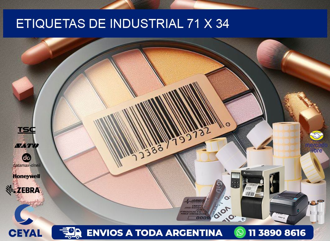 etiquetas de industrial 71 x 34