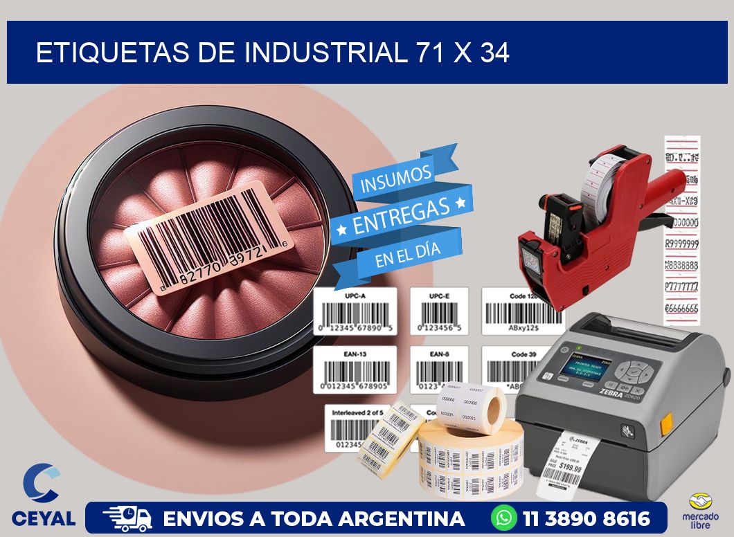 etiquetas de industrial 71 x 34