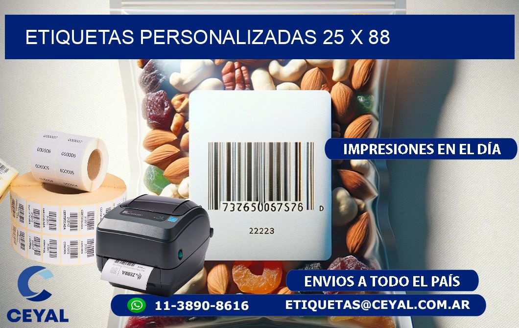 etiquetas personalizadas 25 x 88