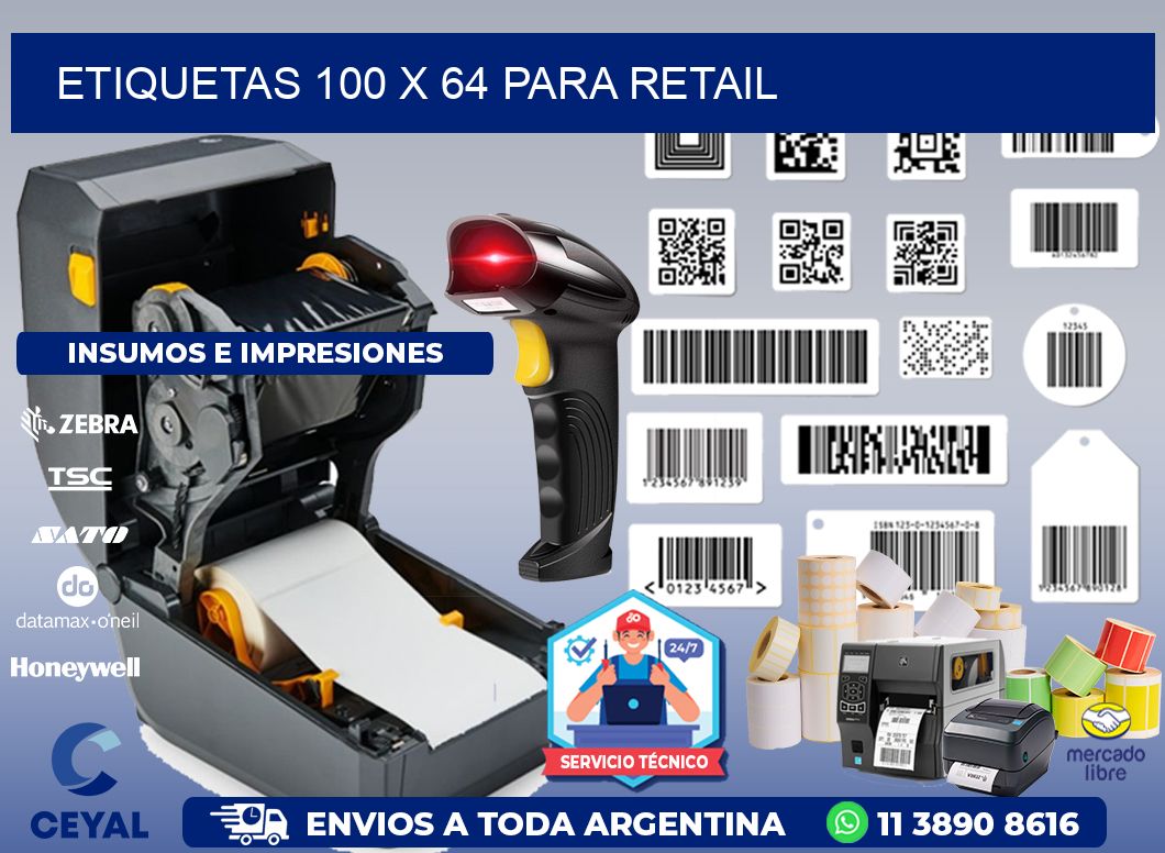 ETIQUETAS 100 x 64 PARA RETAIL