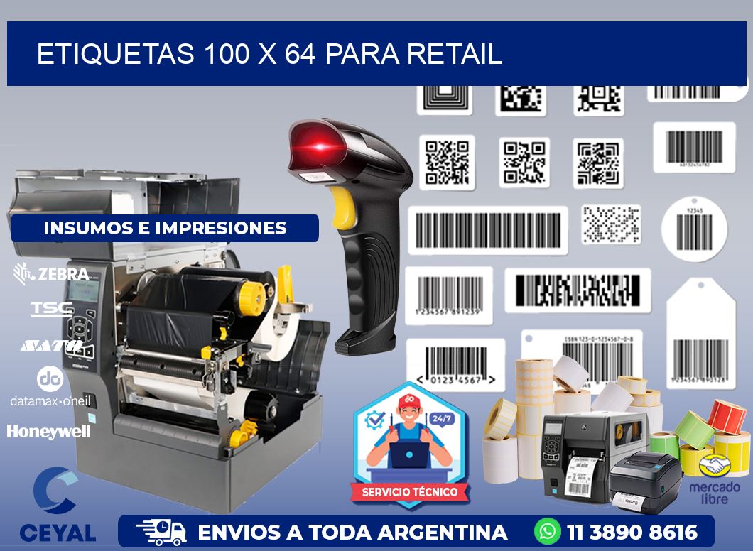 ETIQUETAS 100 x 64 PARA RETAIL