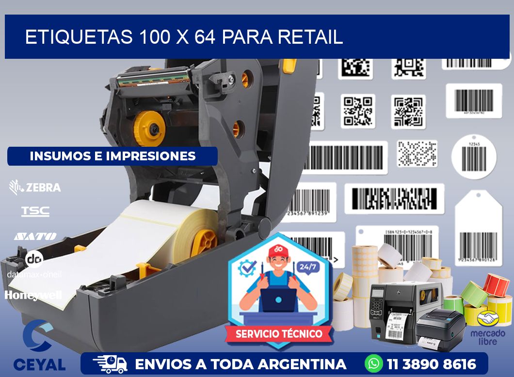 ETIQUETAS 100 x 64 PARA RETAIL