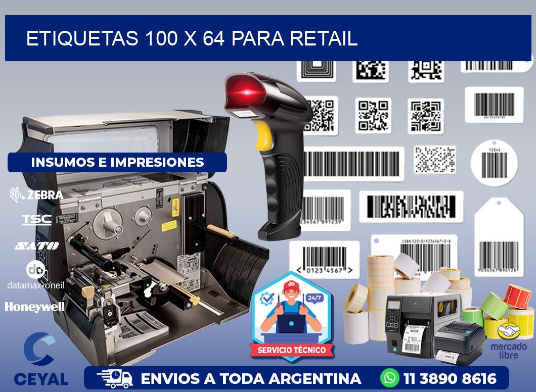 ETIQUETAS 100 x 64 PARA RETAIL