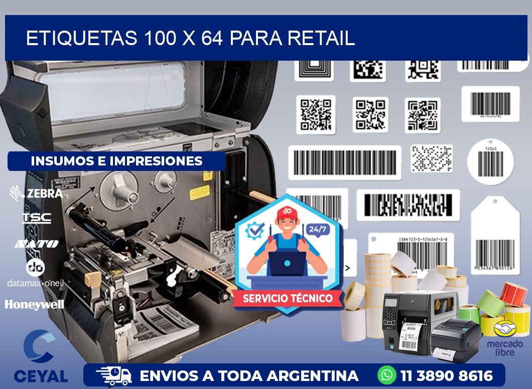 ETIQUETAS 100 x 64 PARA RETAIL