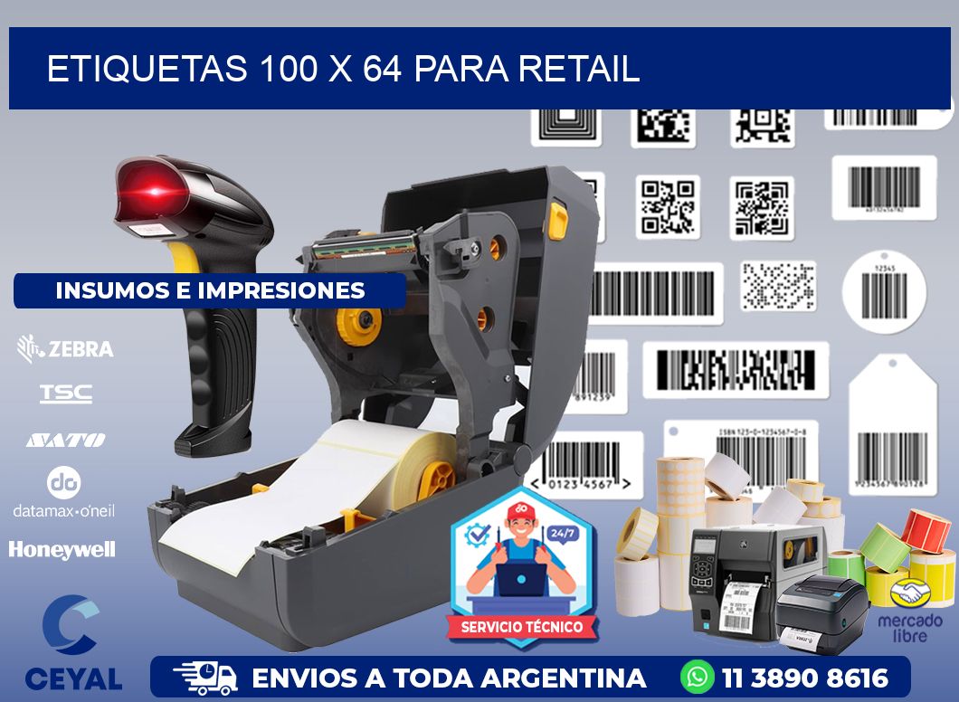 ETIQUETAS 100 x 64 PARA RETAIL