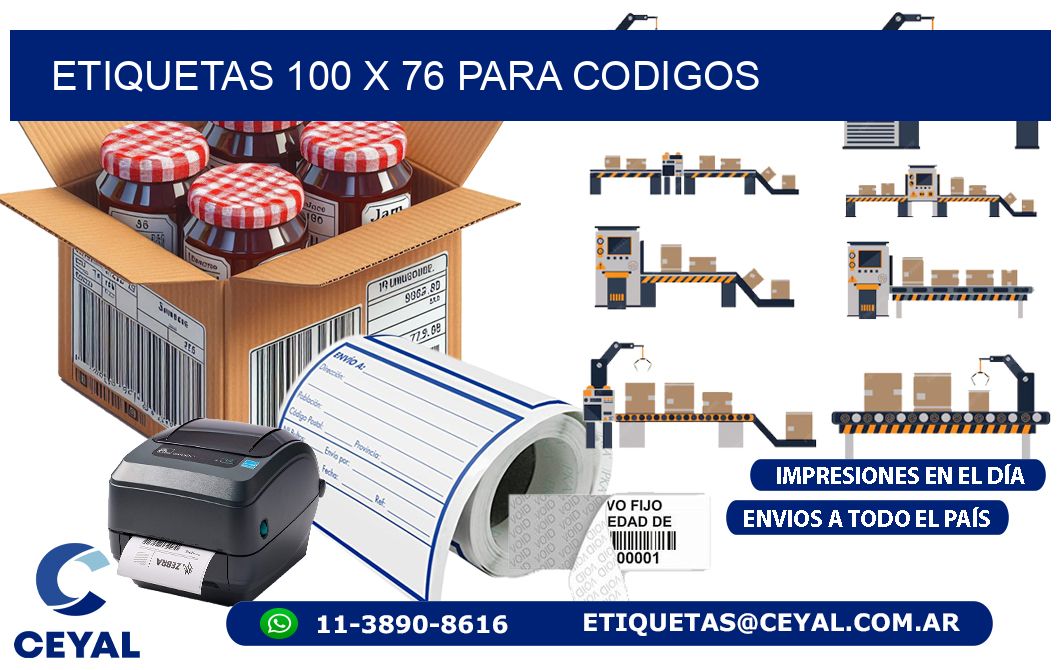 ETIQUETAS 100 x 76 PARA CODIGOS