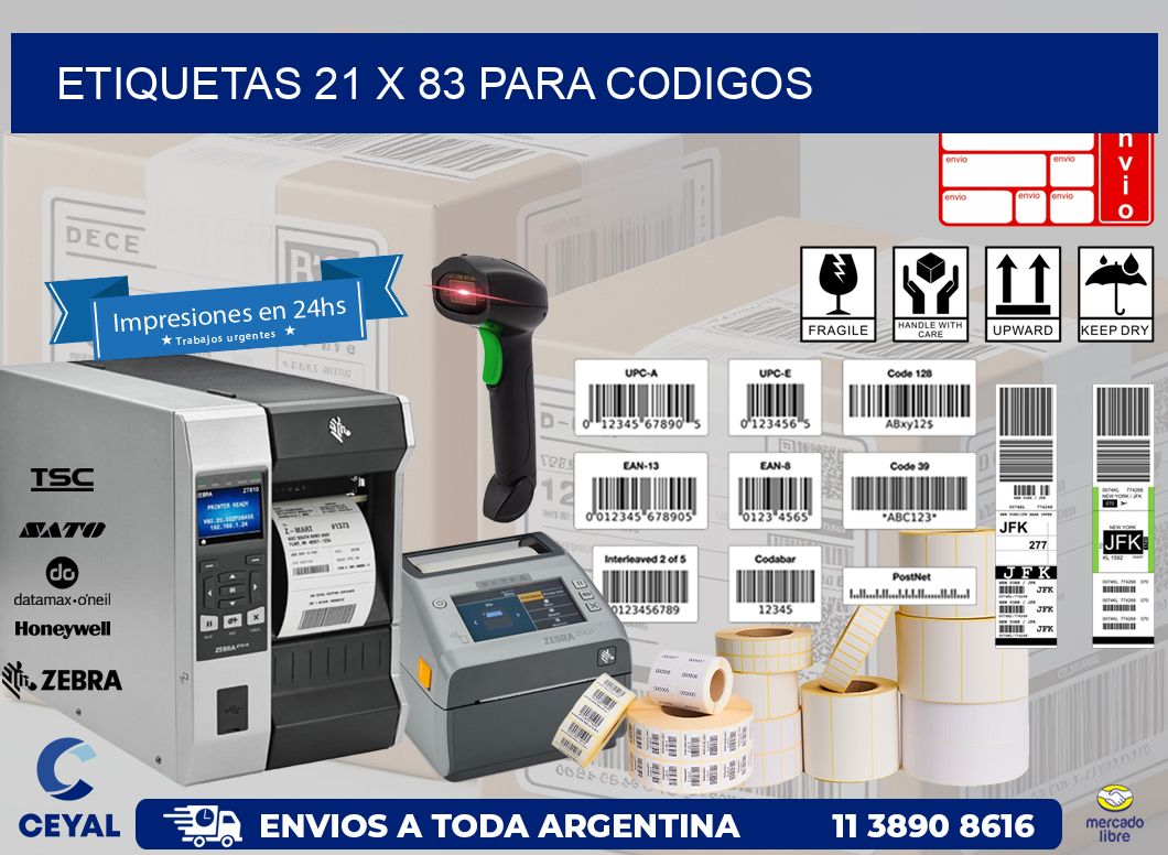 ETIQUETAS 21 x 83 PARA CODIGOS