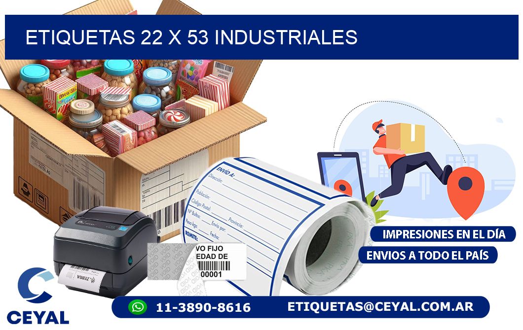 ETIQUETAS 22 x 53 INDUSTRIALES