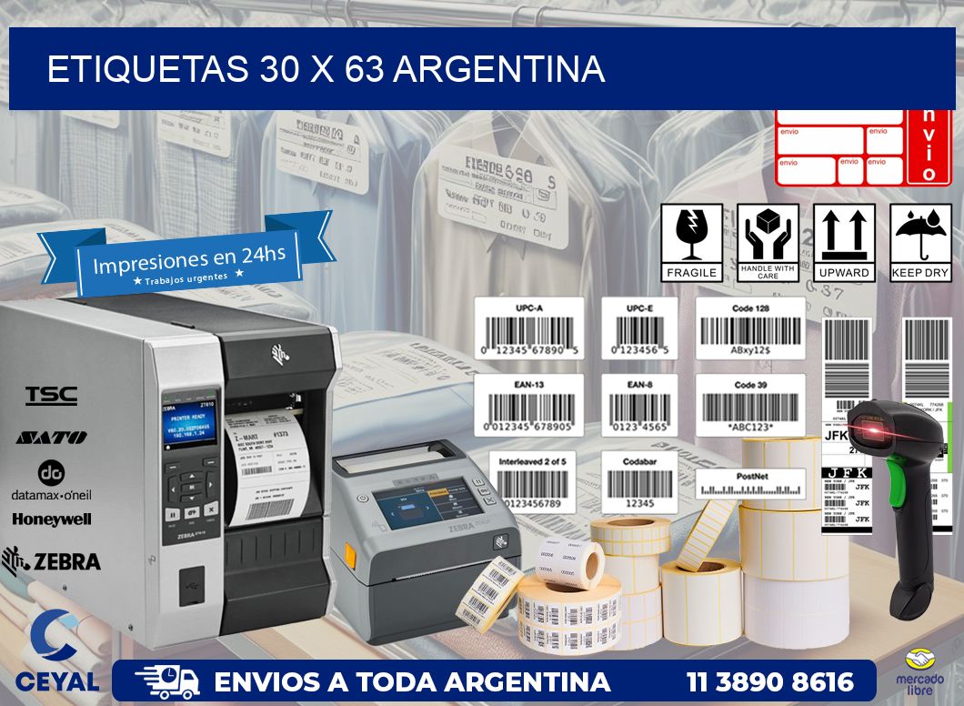 ETIQUETAS 30 x 63 ARGENTINA