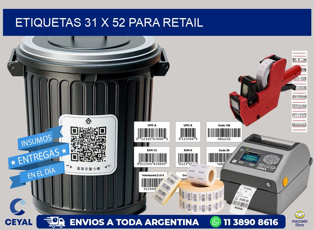 ETIQUETAS 31 x 52 PARA RETAIL