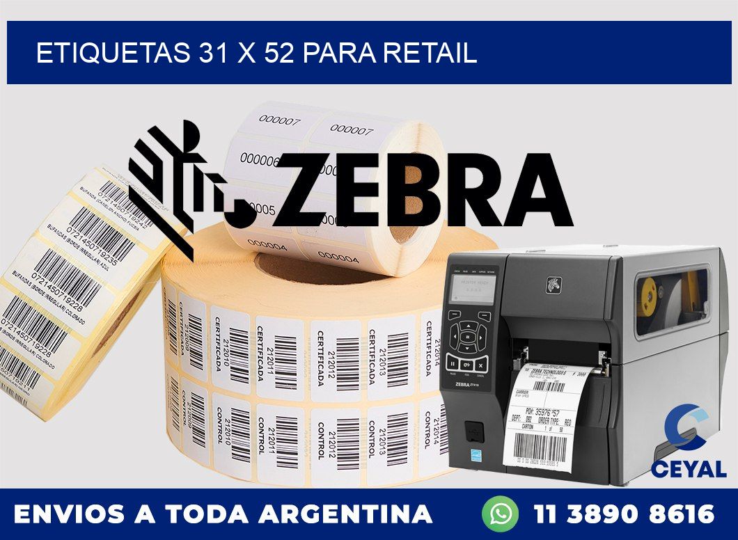 ETIQUETAS 31 x 52 PARA RETAIL