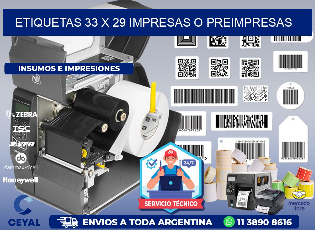 ETIQUETAS 33 x 29 IMPRESAS O PREIMPRESAS