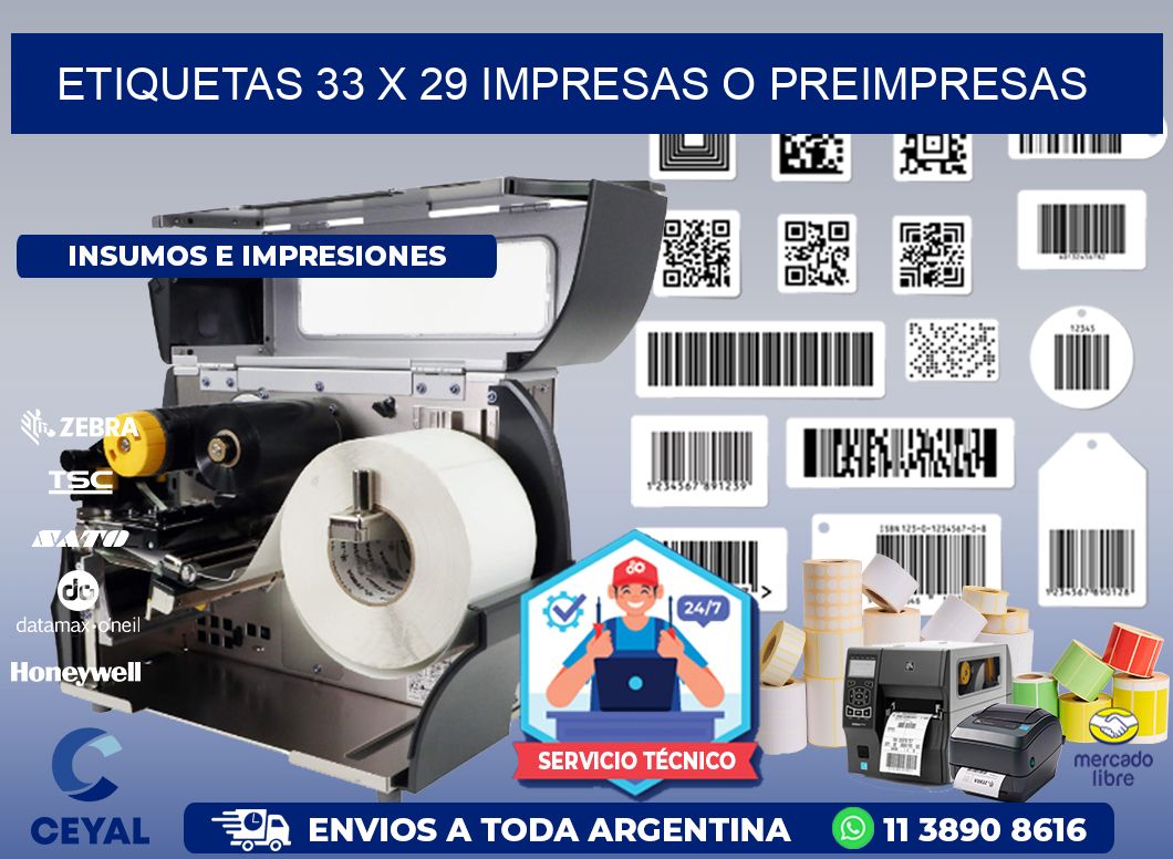 ETIQUETAS 33 x 29 IMPRESAS O PREIMPRESAS