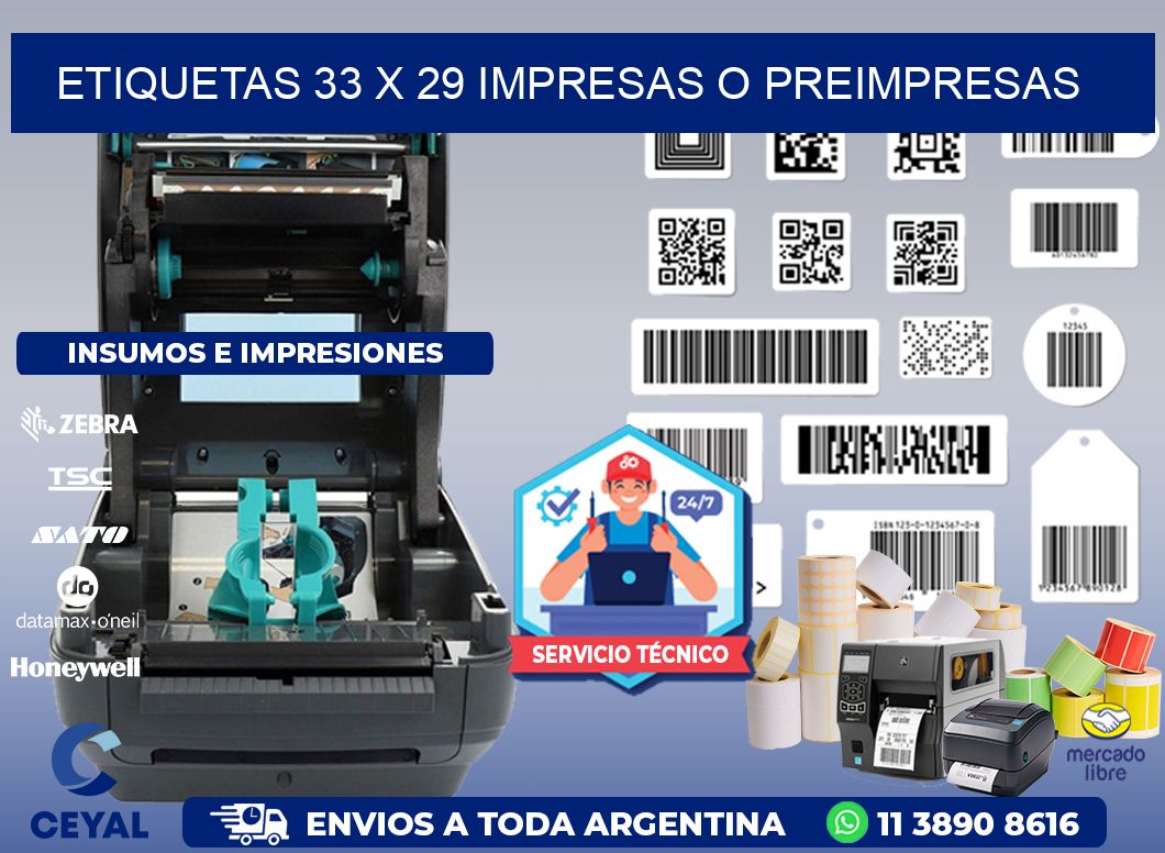 ETIQUETAS 33 x 29 IMPRESAS O PREIMPRESAS