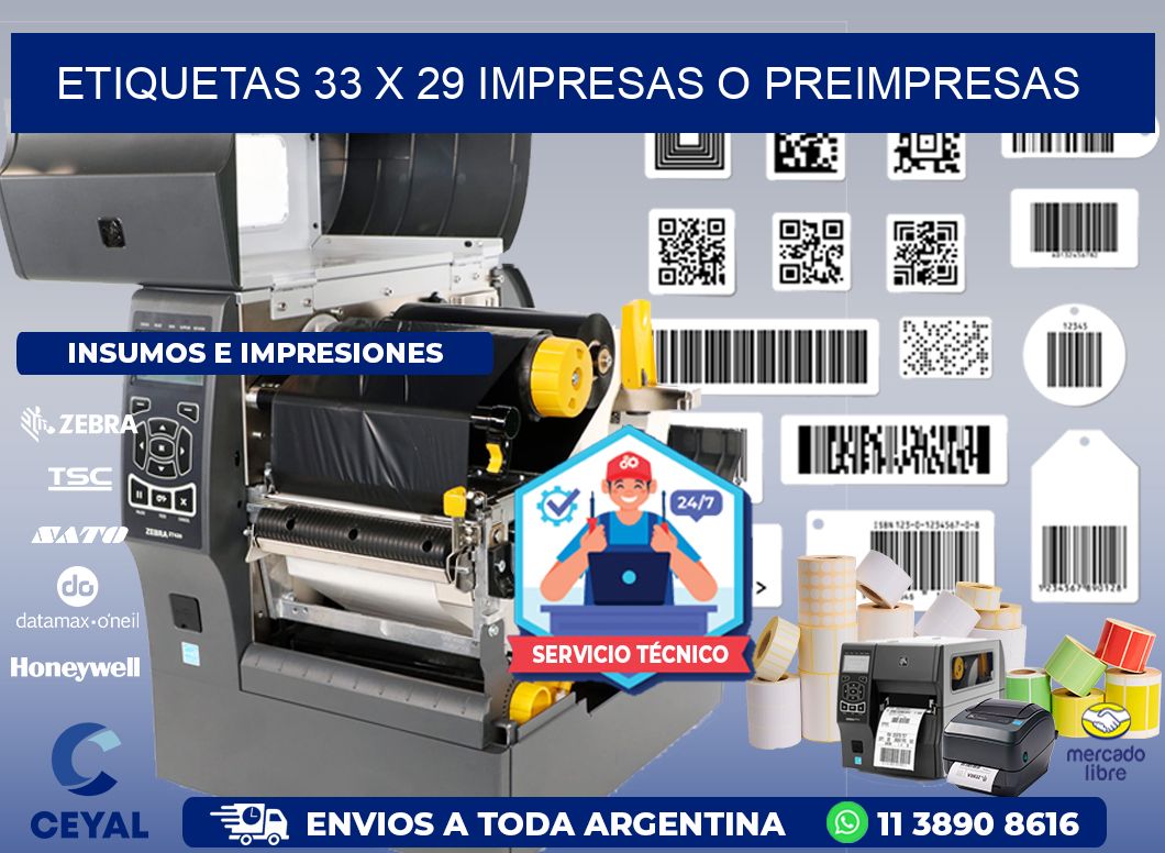 ETIQUETAS 33 x 29 IMPRESAS O PREIMPRESAS